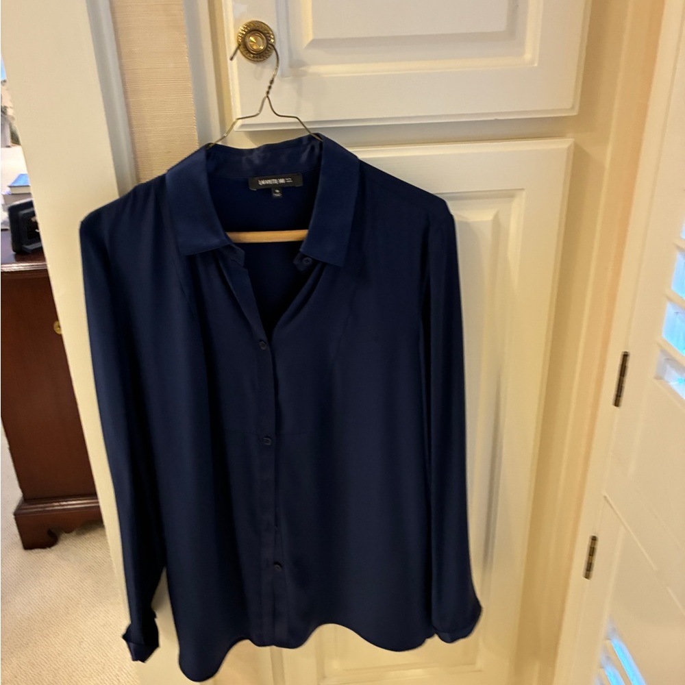 Lafayette 148 New York Deep Blue Blouse